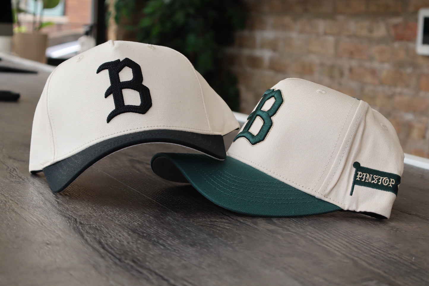 Pinstop 'B' Forest Green Snapback