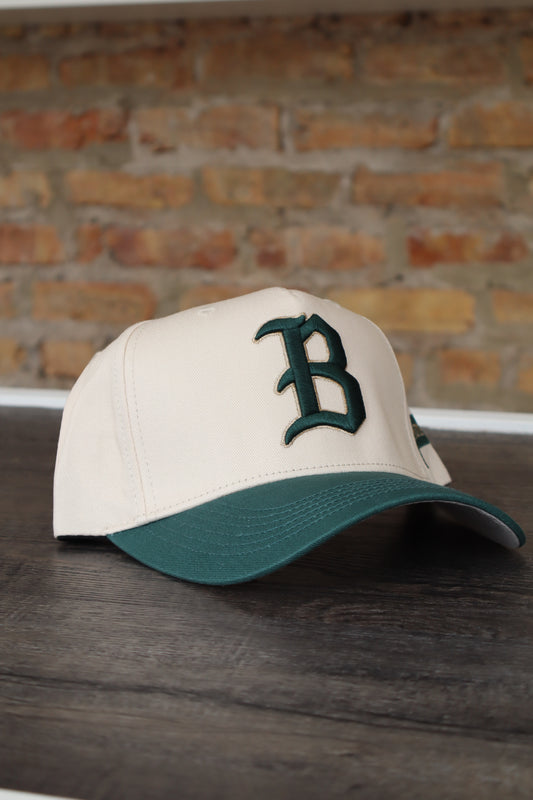 Pinstop 'B' Forest Green Snapback